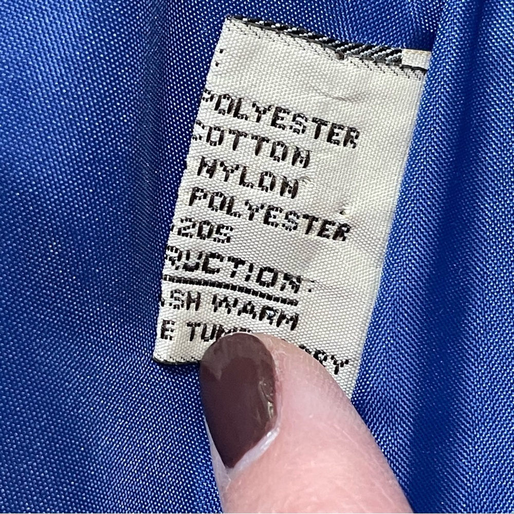 RARE Vtg 70s 80s Quilted Puffer Coat Saxton Hall Mauve/Blue Full Length Medium - Picture 10 of 16